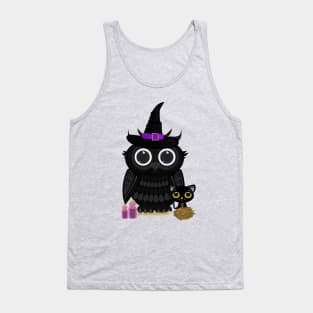 Black Owl Witch Tank Top